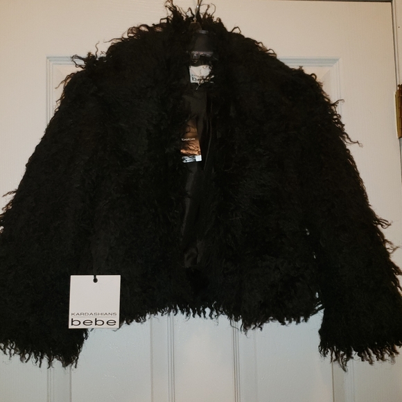 bebe Jackets & Blazers - BeBe Mongolian faux fur half jacket size small nwt